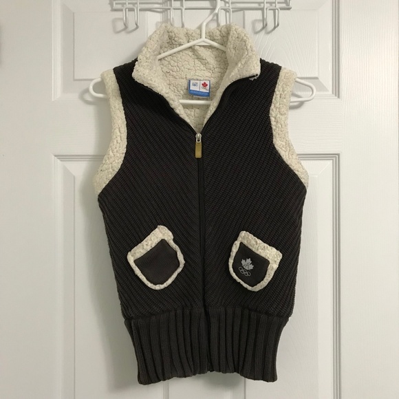 Y2K HBC Olympics Vest S/M Fit Brown White Cream - Picture 1 of 5
